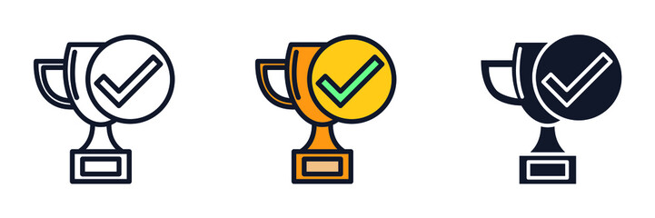 trophy award icon symbol template for graphic and web design collection logo vector illustration