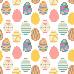 Seamless pattern with Easter eggs