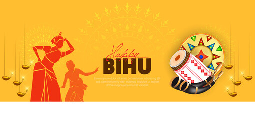 Happy Bihu- Religious holiday festival of Assamese New Year.