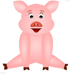 Obraz na płótnie Canvas Cheerful piglet with a smile on his face. pig.