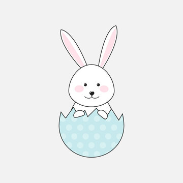 Easter background with cute bunny. Vector