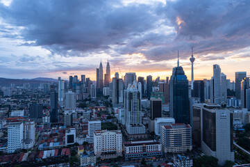 panoramic city skyline in Kuala Lumpur