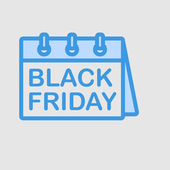 Black friday event icon in blue style, use for website mobile app presentation
