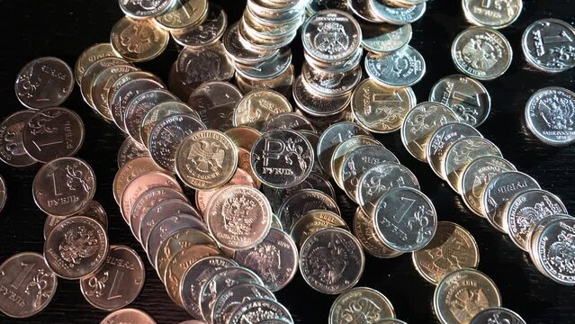 Russian ruble. Metal coin. Russian currency