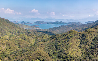 Panorama landscape of Yan Chau Tong Marine Park, Hong Kong.