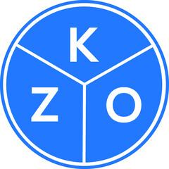 KZO letter logo design on white background. KZO  creative circle letter logo concept. KZO letter design.
