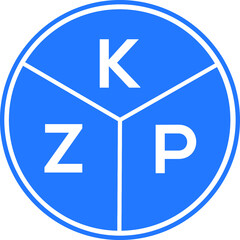 KZP letter logo design on white background. KZP creative circle letter logo concept. KZP letter design. 
