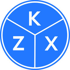 KZX letter logo design on white background. KZX  creative circle letter logo concept. KZX letter design.
