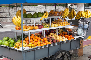 tropical fruits at street market