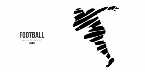 Abstract silhouette of a NFL american football player man in action isolated white background. Vector illustration © Yevheniia