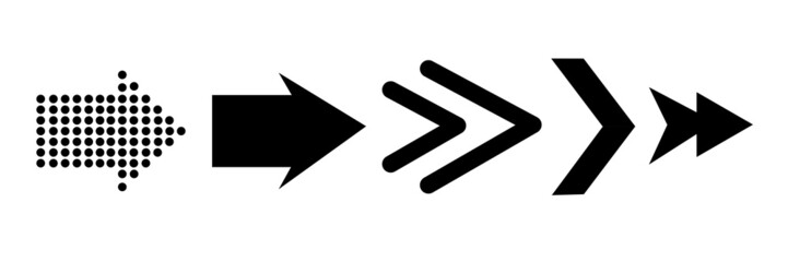 Arrow set. Different black directional icons, vector illustration collection for web design, mobile apps, interface and other design.