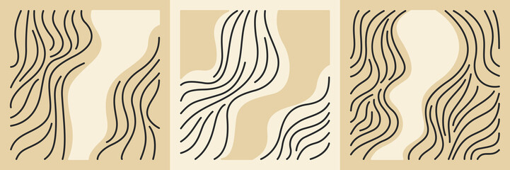 A set of modern backgrounds with abstract elements and dynamic shapes. Vector illustration.