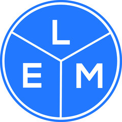 LEM letter logo design on White background. LEM creative Circle letter logo concept. LEM letter design. 