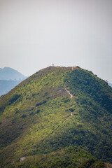 Fototapeta na wymiar Path on mountain trail, countryside landscape, autumn, nobody, Lantau Island, Hong Kong