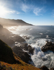 Garrapata Viewpoint in Big Sur National Park on Pacific Coast Highway at sunrise