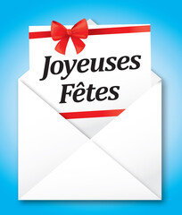JOYEUSES FETES CARTE + ENVELOPPE