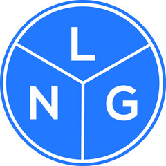 Fototapeta premium LNG letter logo design on White background. LNG creative Circle letter logo concept. LNG letter design. 