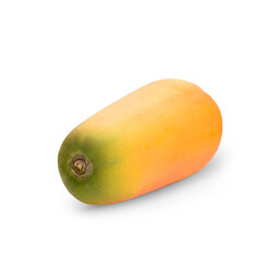 Ripe papaya isolated on white background.