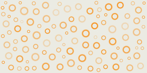 Lots of Colorful Randomly Placed, and Sized Orange Flowers Pattern - Modern Style Texture, Background, Design Element in Editable Vector Format