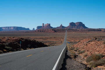 Forrest Gump Point at Monument Valley in Arizona, USA
