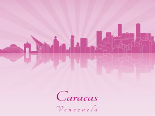 Obraz premium Caracas skyline in purple radiant orchid