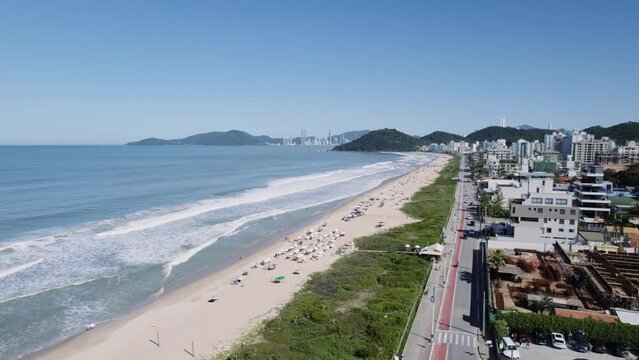 Aerial view of Itaja&iacute;, Santa Catarina, Brazil and "Praia Brava Beach"