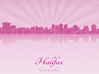 Obraz premium Halifax skyline in purple radiant orchid