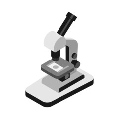 Isometric Laboratory Microscope Composition