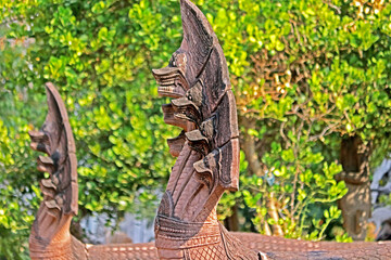 Traditional Thai style stone craving in Thai temple