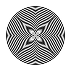 Abstract circle striped lines op art pattern.