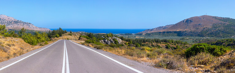 Fototapeta na wymiar An exciting panoramic view of amazing roads without traffic in a