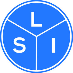 LSI letter logo design on White background. LSI creative Circle letter logo concept. LSI letter design. 