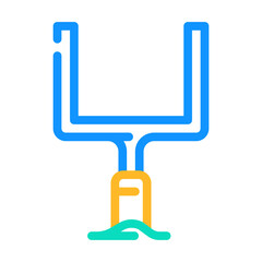 goal post pads color icon vector. goal post pads sign. isolated symbol illustration
