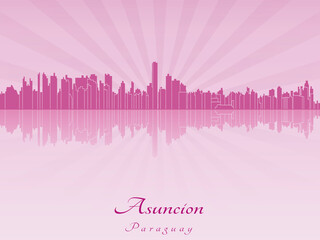 Obraz premium Asuncion skyline in purple radiant orchid