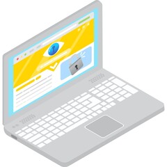 Access to folder on laptop computer vector icon