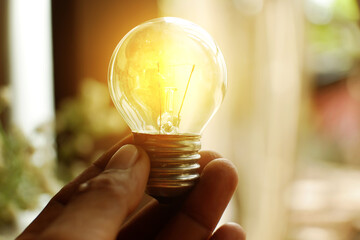 the light bulb in hands