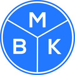 MBK letter logo design on white background. MBK  creative circle letter logo concept. MBK letter design.