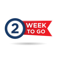Week to Go promotion countdown vector illustration sticker sale price offer promo deal timer, Vector illustration. EPS 10