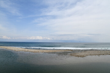 Fototapeta na wymiar KOREA sea wave coast scenery nature sandy beach beach horizon whitecaps