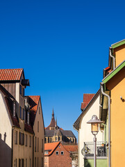Blick auf die Marienkirche in der Hansestadt Rostock