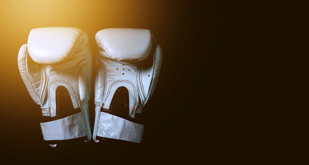 Boxing glove on black background