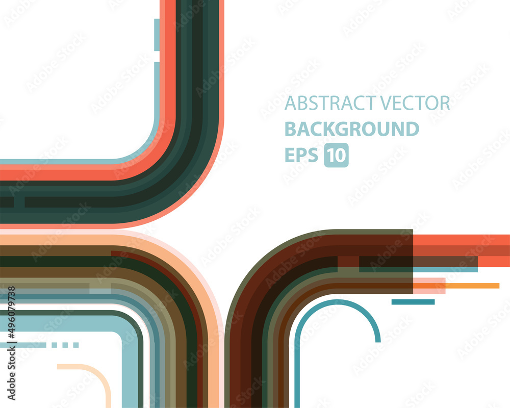 Wall mural abstract retro digital technology lines design vector background