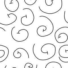 Seamless pattern with chaotic freehand curly lines