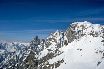 view of mont blanc summit from helbronner peak