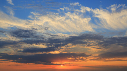 nice sunset in sky