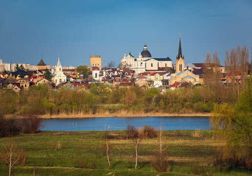 Picturesque View Of Old Town Of Lutsk, Ukraine From Other Side Of Styr River