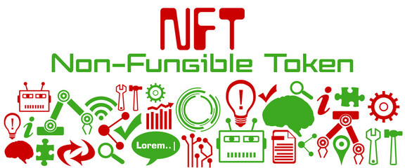 NFT - Non-Fungible Token AI Technology Texture Bottom Greed Red 