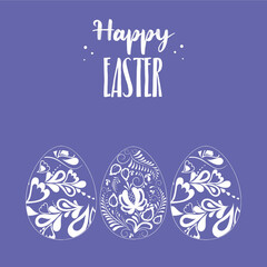 easter card with eggs and ribbon
