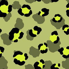 Abstract modern leopard seamless pattern. Animals trendy background. Color decorative vector stock illustration for print, card, postcard, fabric, textile. Modern ornament of stylized skin