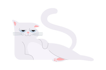 Playful cat. Cute Pet Icon. Vector illustration